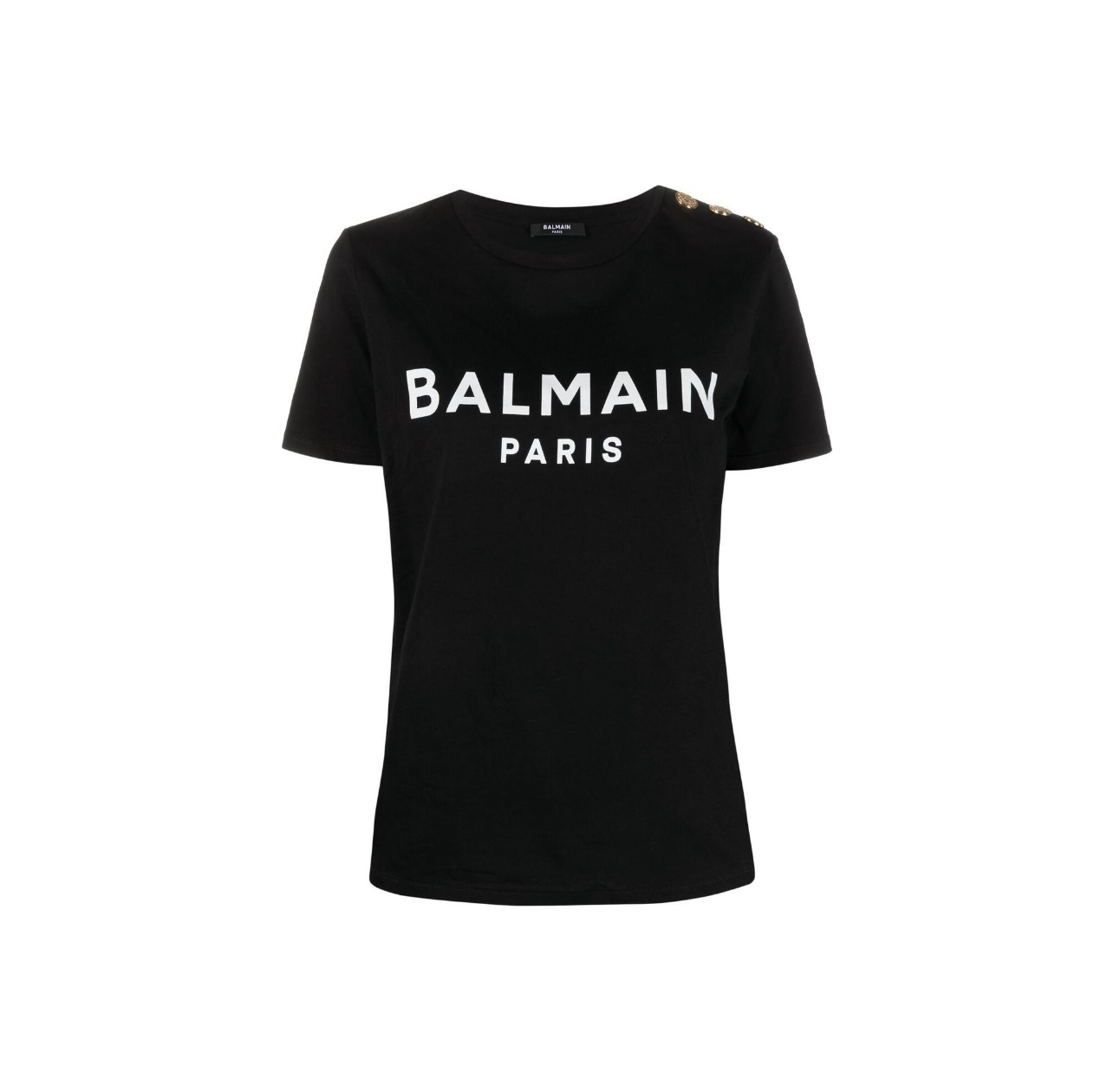 未使用 BALMAIN/巴尔曼 字母Logo印花三纽扣T恤 女款 2色