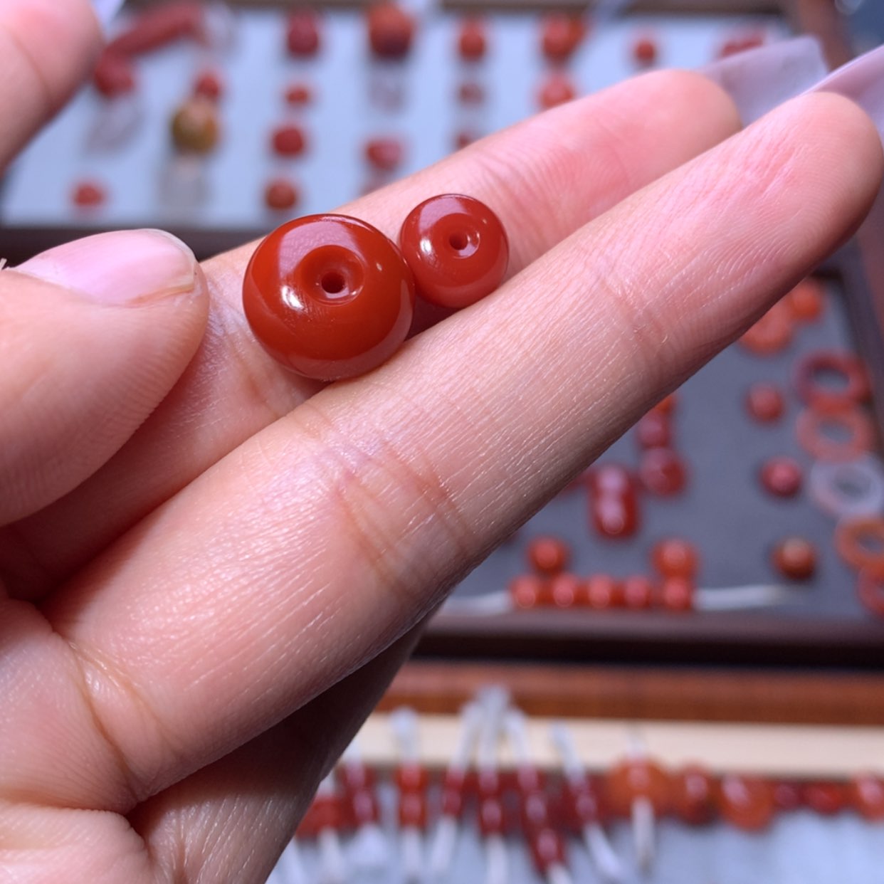 【闪购商品】南红玛瑙扣子微纹未镶嵌头*铁