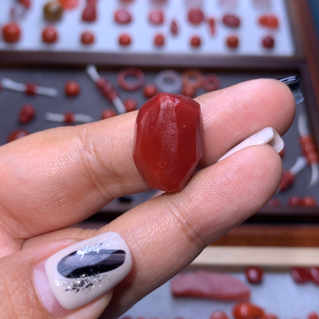 【闪购商品】南红玛瑙蛋面未镶嵌哈**o微纹