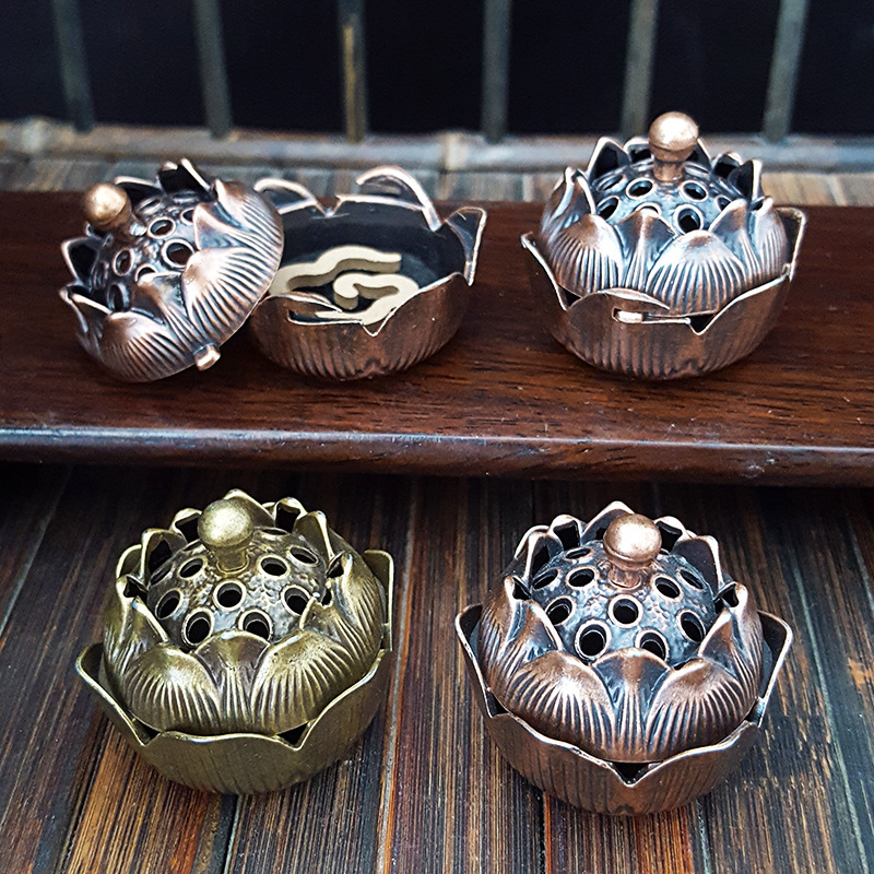 创意莲花香炉 禅意小祥云香座 家用茶具配件檀香炉款式随机