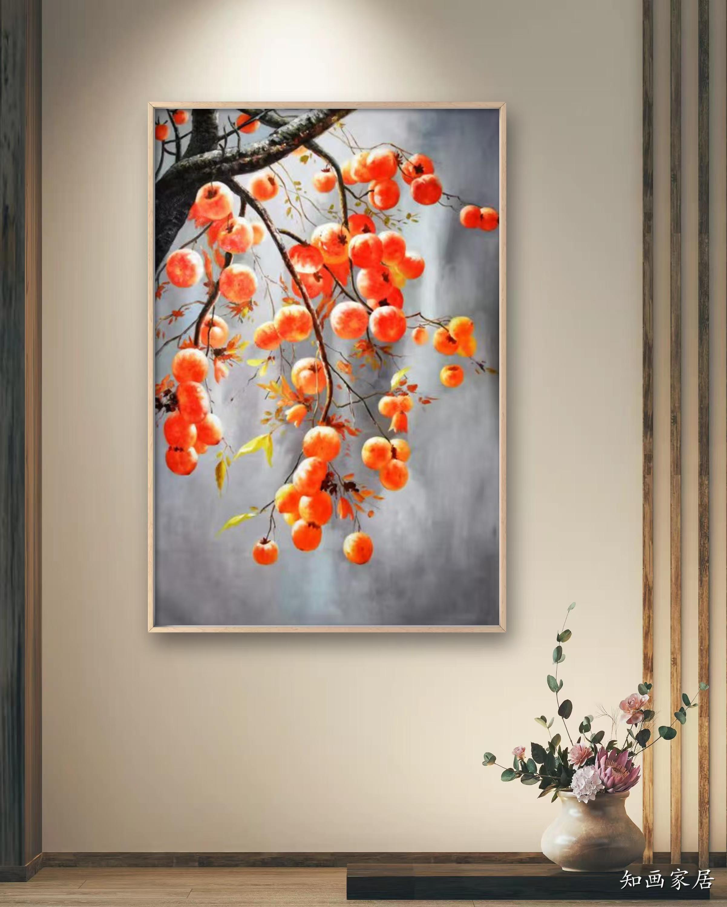 柿柿如意挂画  客厅玄关过道走廊装饰画