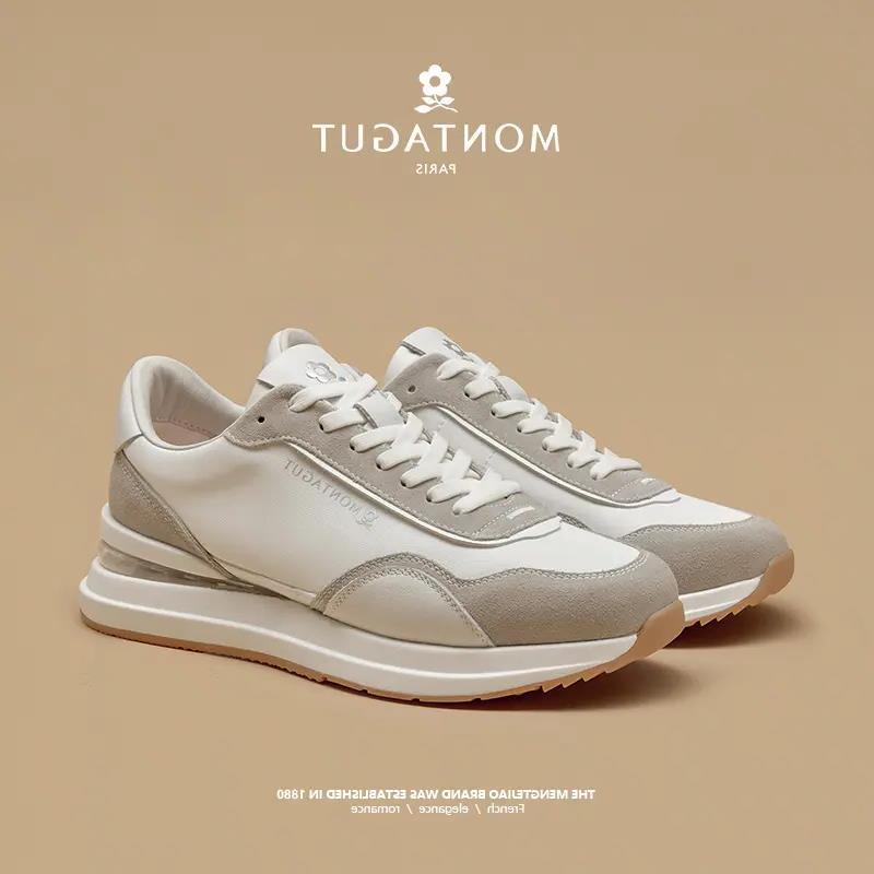 梦特娇/Montagut头层牛皮夏季软底休闲时尚户外透气男鞋0055P