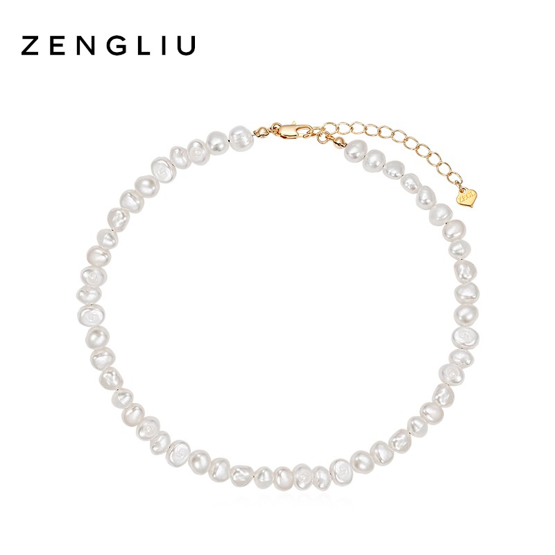 ZEGL 铜合金项链 简约百搭珠珠项链女款高级感时尚优雅法式饰品