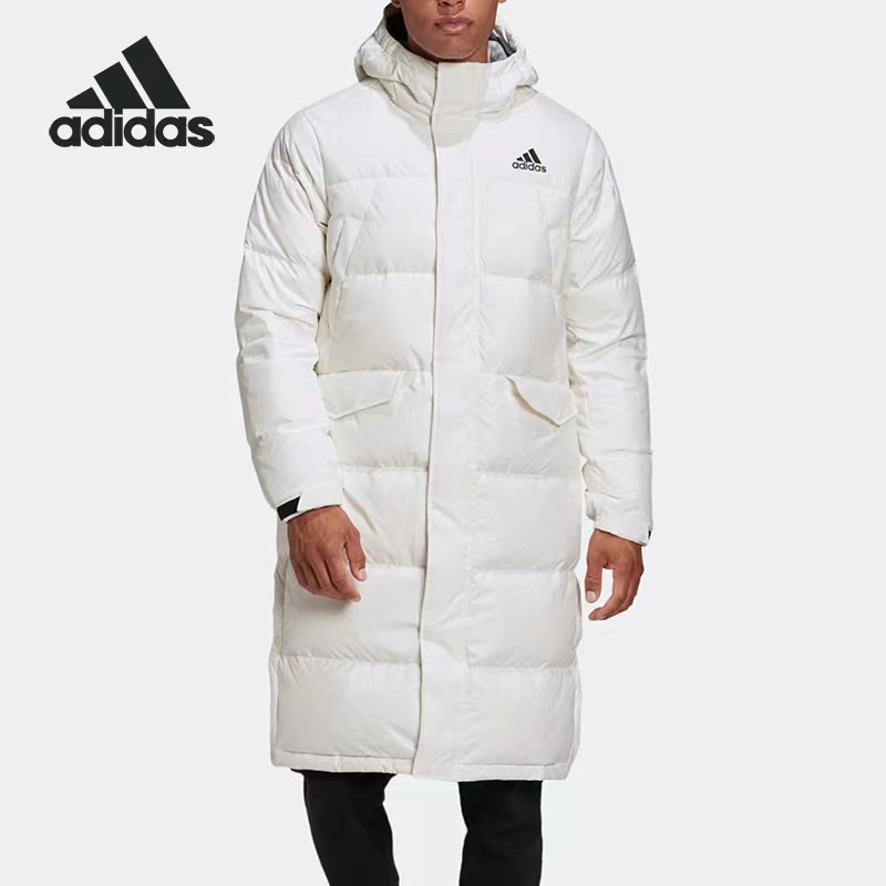 Adidas阿迪达斯男女同款秋冬过膝长款运动保暖连帽羽绒服 GK0665