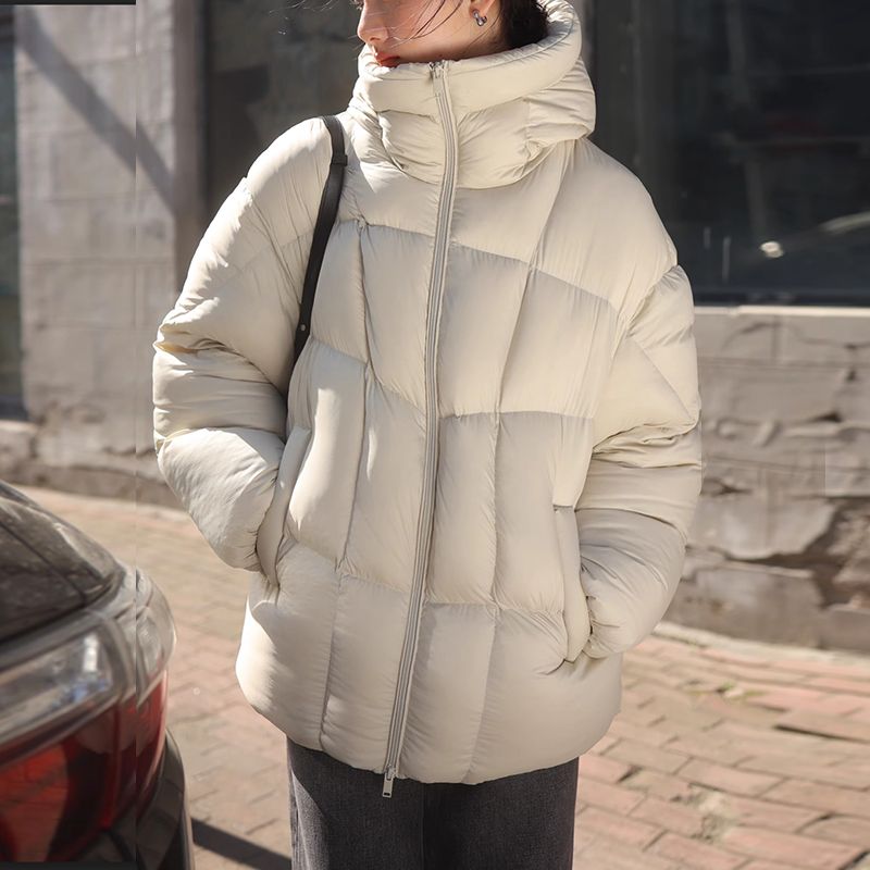 2023冬季新款加厚泡芙女中长款高端宽松连帽保暖面包服外套