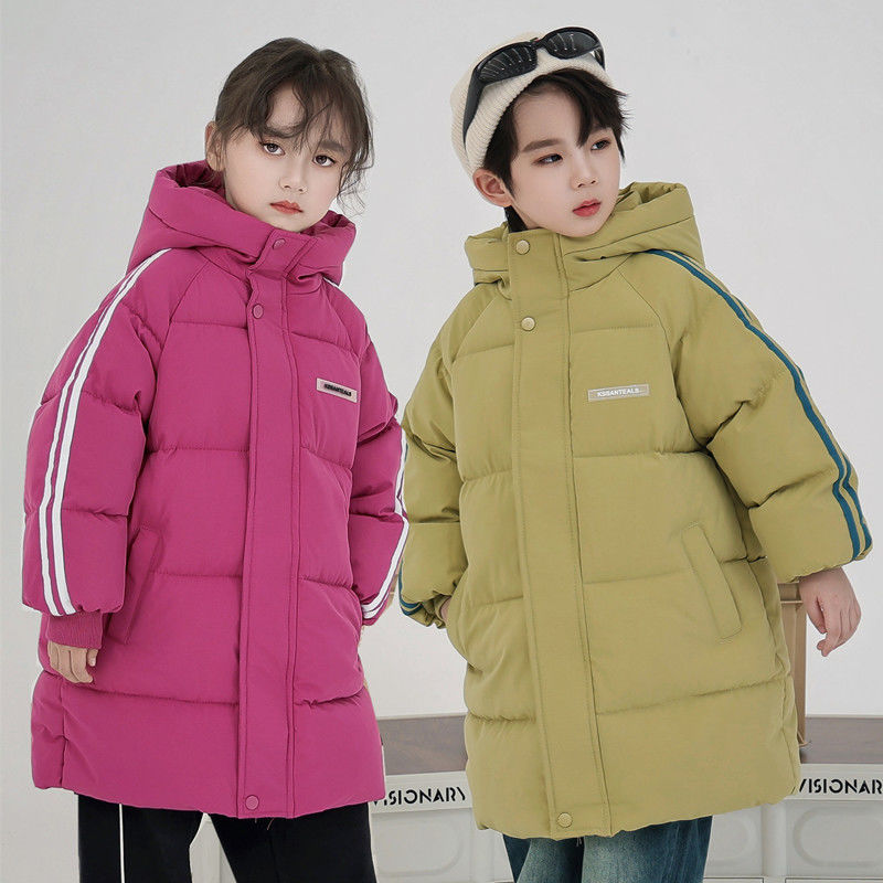 【冬季促销】新款女童服新款儿童羽绒衣男童中长款加厚中大童冬装