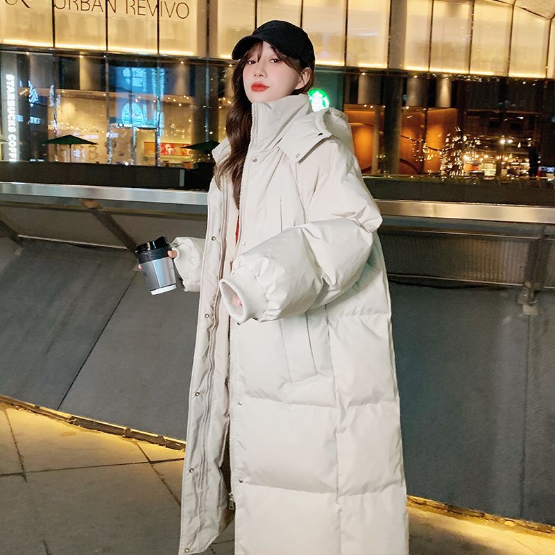 中长款衣棉服女秋冬季过膝学生宽松大码加厚棉袄外套面包服t