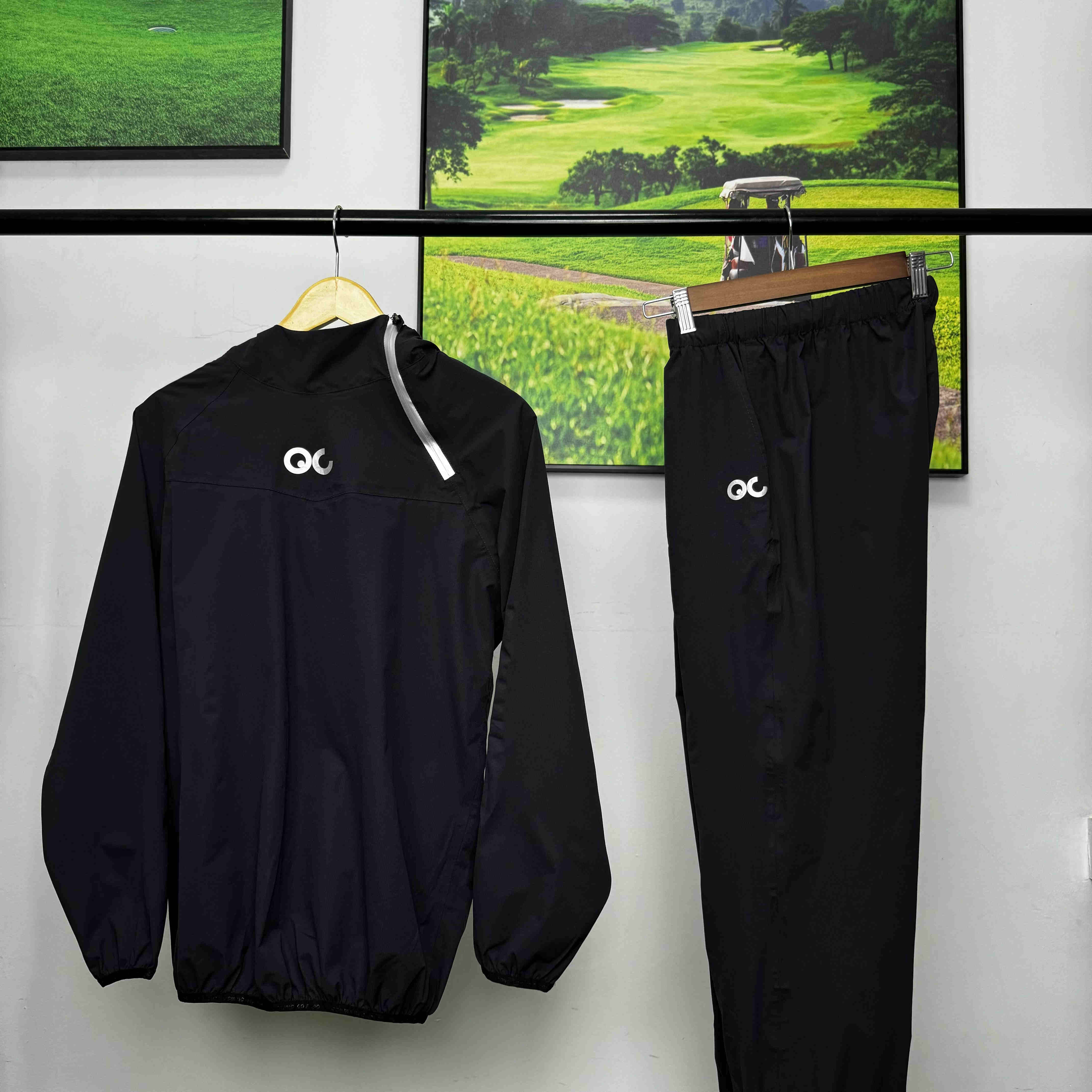 Oclunlc新款男士高尔夫雨衣雨裤套装带帽分体式透气舒适防水