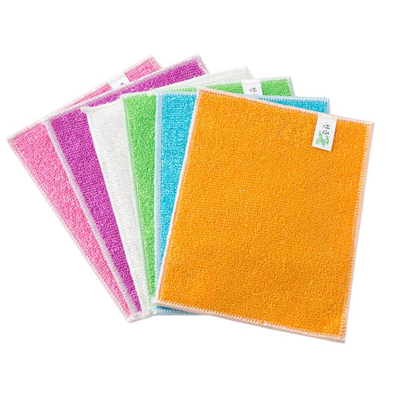 竹纤维洗碗布不易沾油清洁抹布家用厨房专用吸水去油洗碗巾易清洗