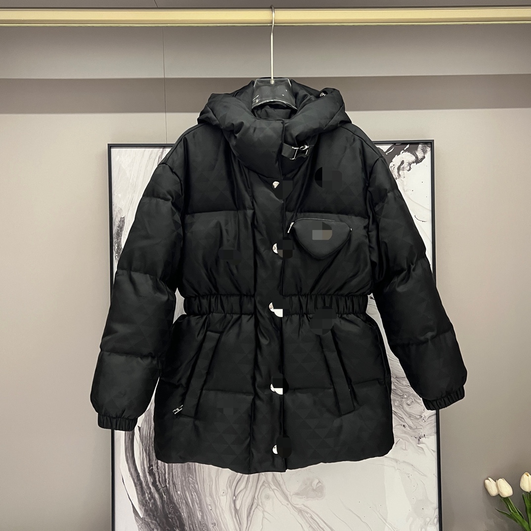 深圳南油三角标高端定制款白鹅绒收腰显瘦连帽羽绒服外套