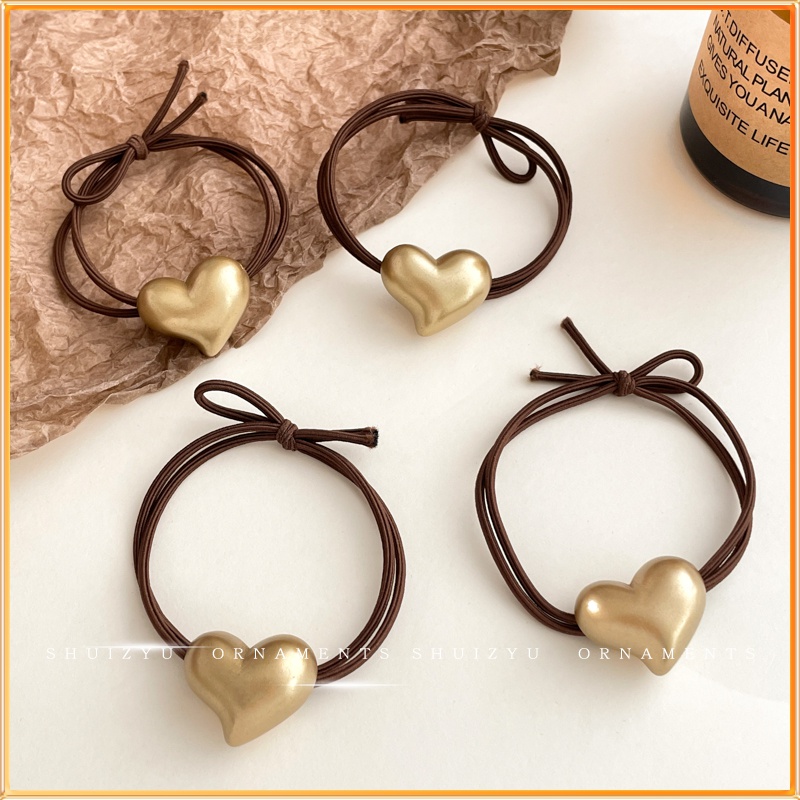 爱心高弹力皮筋女扎头头绳女生现代简约头圈2023新款耐用发绳头饰