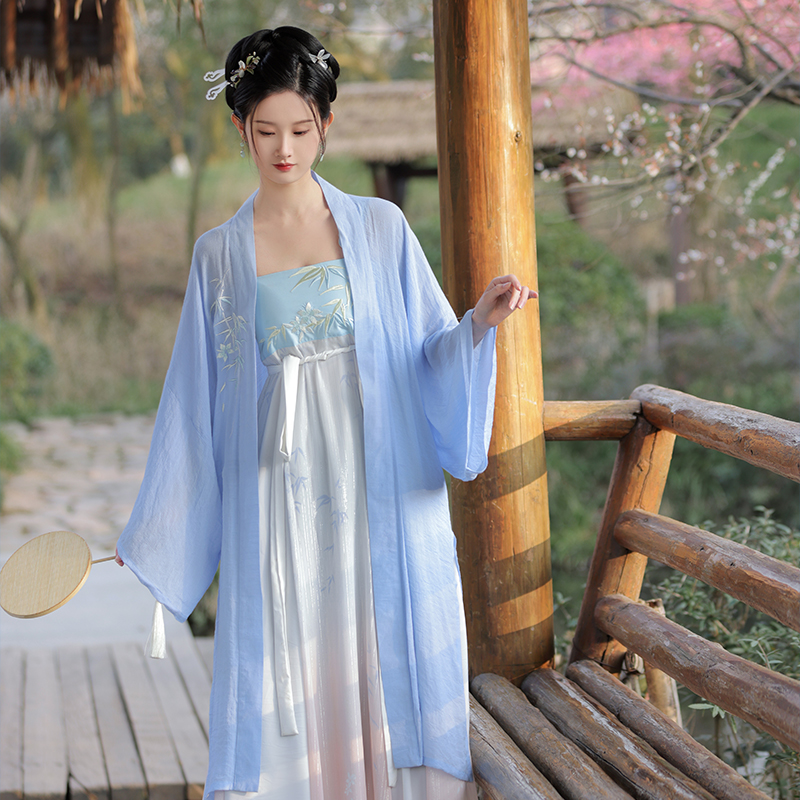 满汉芳庭【春欲晚】原创汉服新中式宋制对襟衫吊带齐胸裙汉元素套装