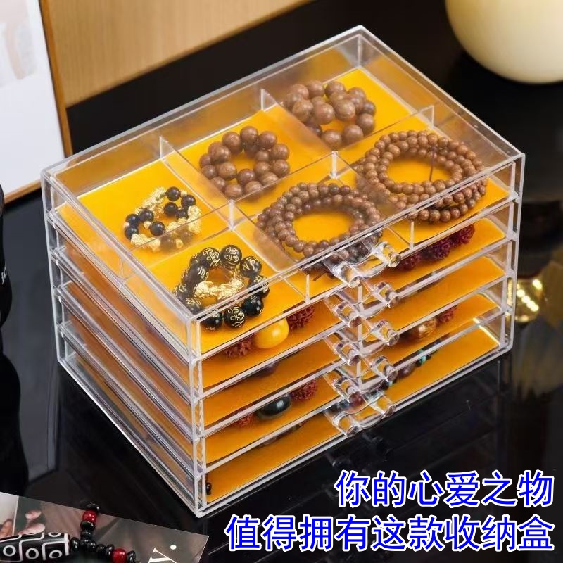 文玩手串收纳盒菩提紫檀沉香手串玉牌透明防尘首饰收纳展示盒