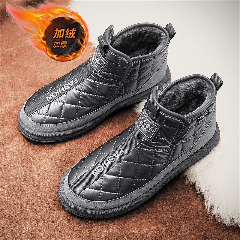冬季回力休闲雪地靴男鞋防寒加绒保暖加厚东北棉鞋防水皮毛一体棉