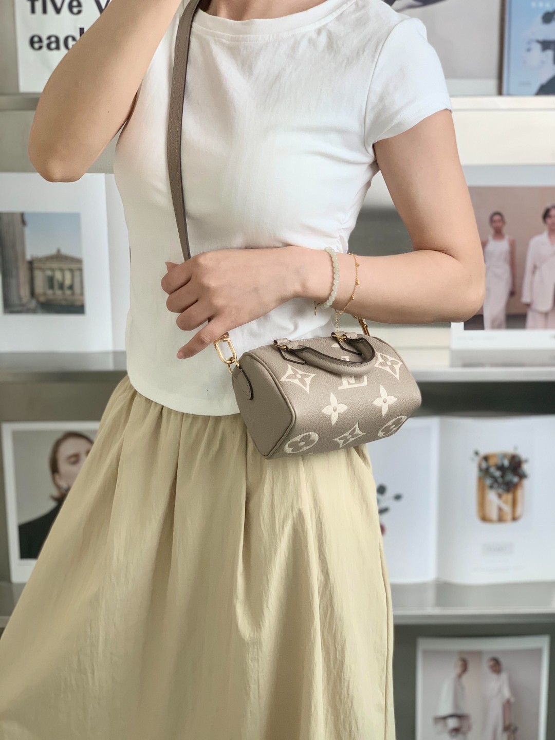 99新 LouisVuitton/路易威登 speedy nano大象灰/无公价/甄选