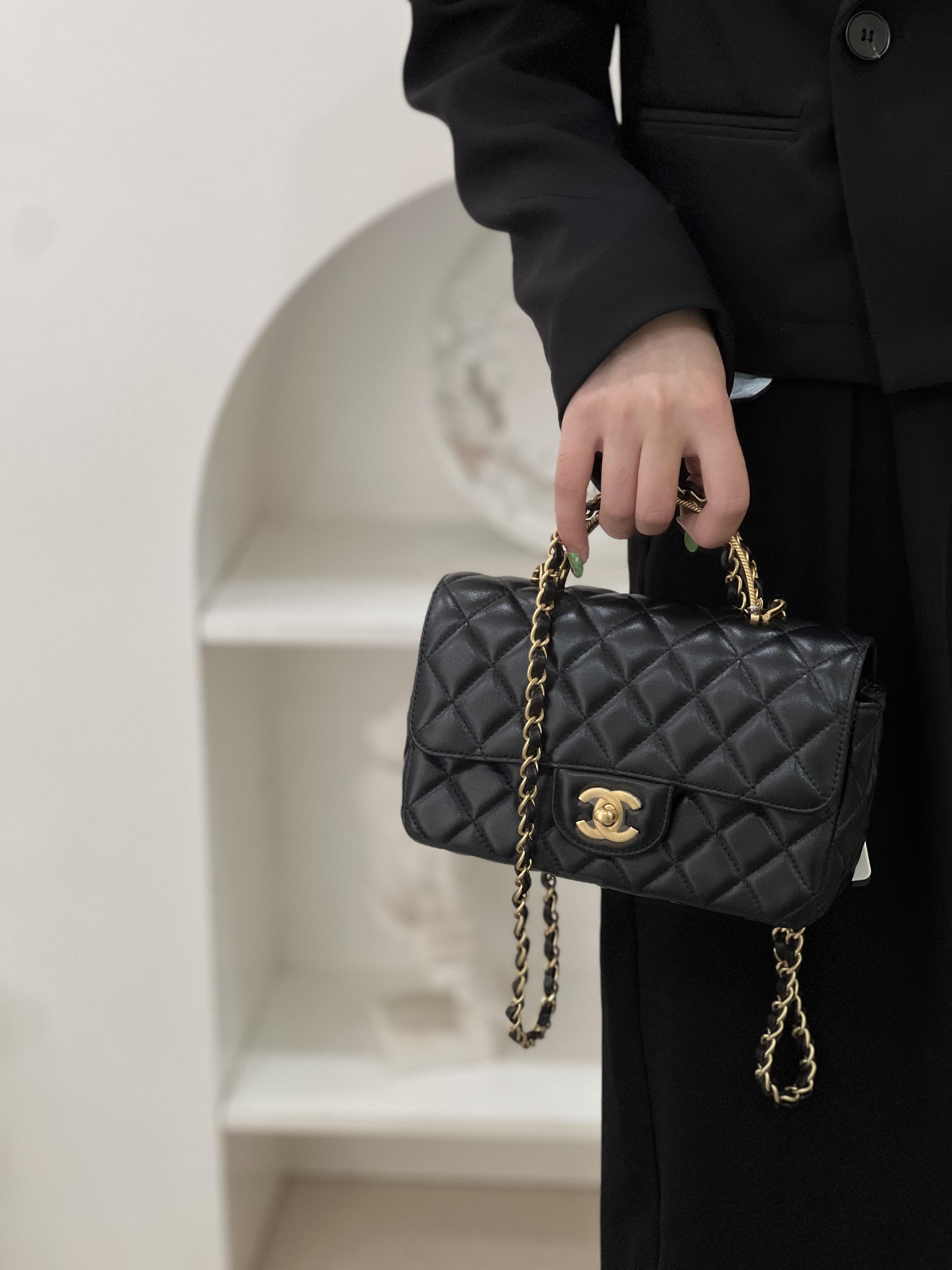 99新 Chanel/香奈儿 chanel 23k手柄大mini黑金/甄选