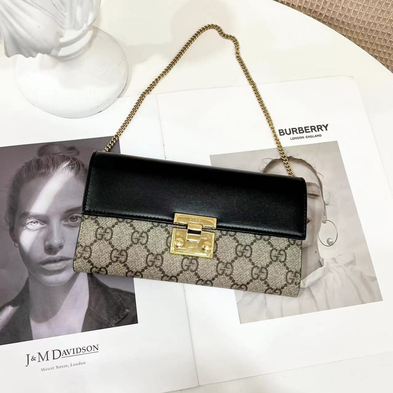 99新 GUCCI/古驰 Gucci padlock woc黑色链条包/优品