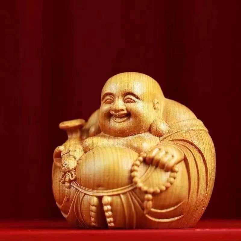 《粉丝福利》崖柏木雕一团和气手把件车摆件客厅工艺品4公分