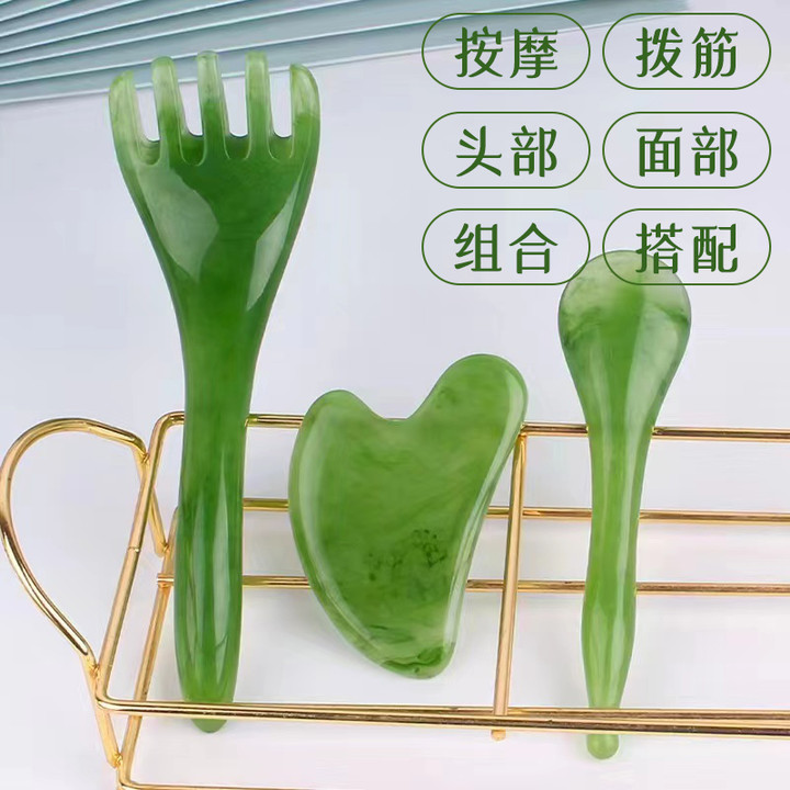 按摩爪子头部按摩器五爪齿梳拨筋棒工具三件套