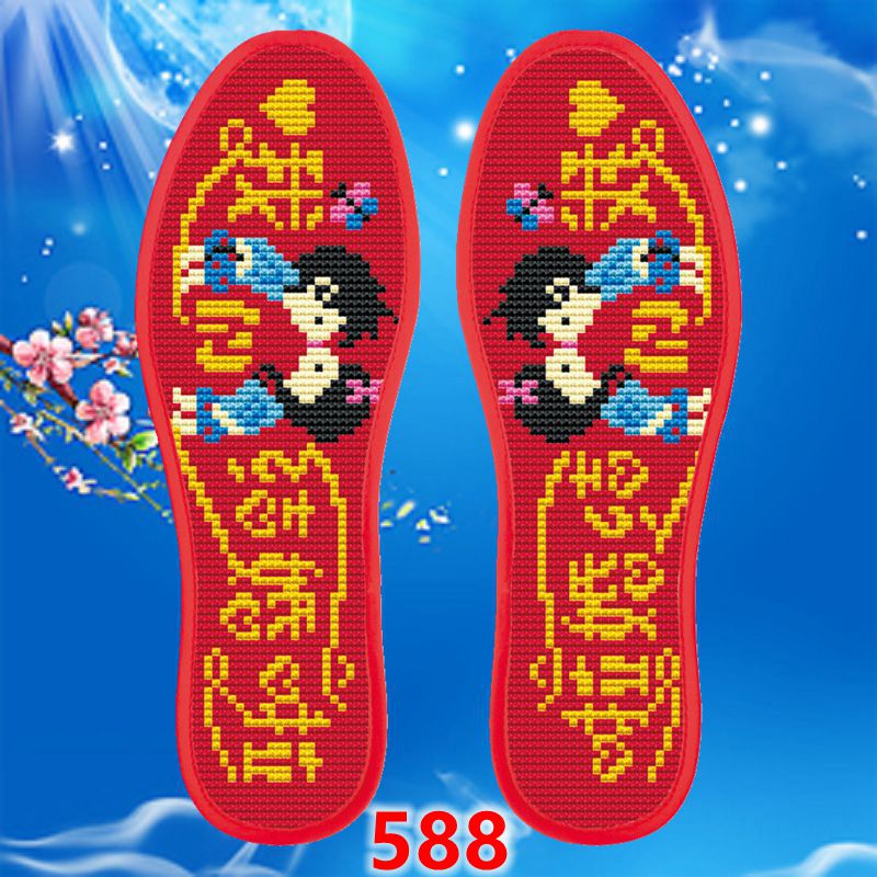 新款升级加密底布吸汗子庆纯棉十字绣吸汗不褪色红色自己绣带针线