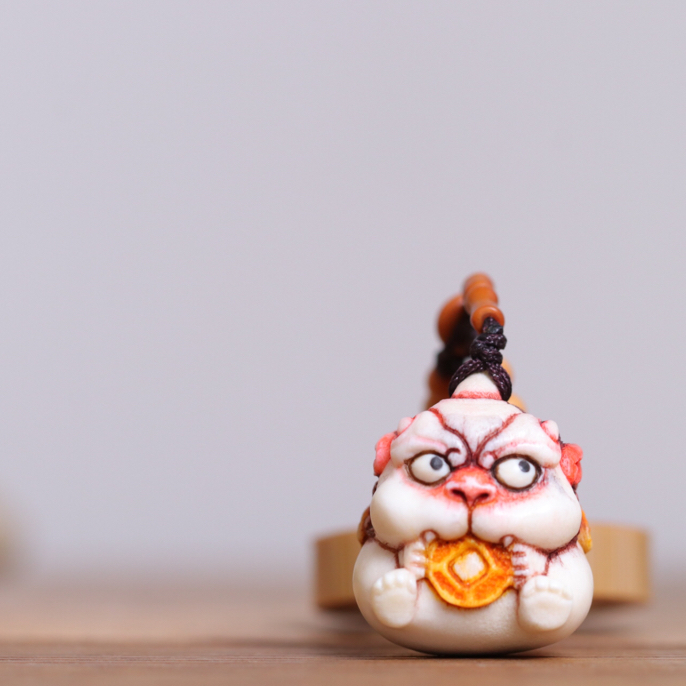 小貔貅 鹿角雕刻 方颜作品 纯手工 配饰挂件