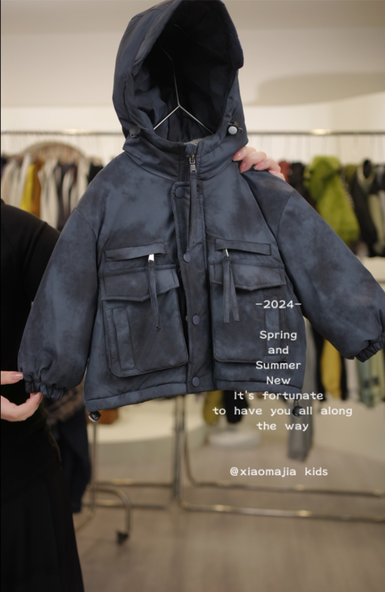 现货-儿童冬季加厚保暖内里仿兔毛棉服D-3929纯色时尚棉衣韩版