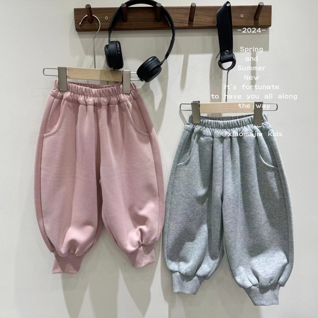 现货-秋季新款儿童休闲裤运动卫裤D-3273韩版宽松束脚休闲裤男女