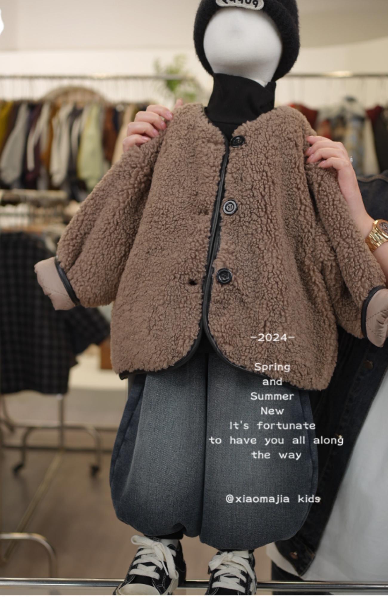 现货-儿童冬款毛毛棉服外套D-3402休闲潮酷男童女童时尚上衣