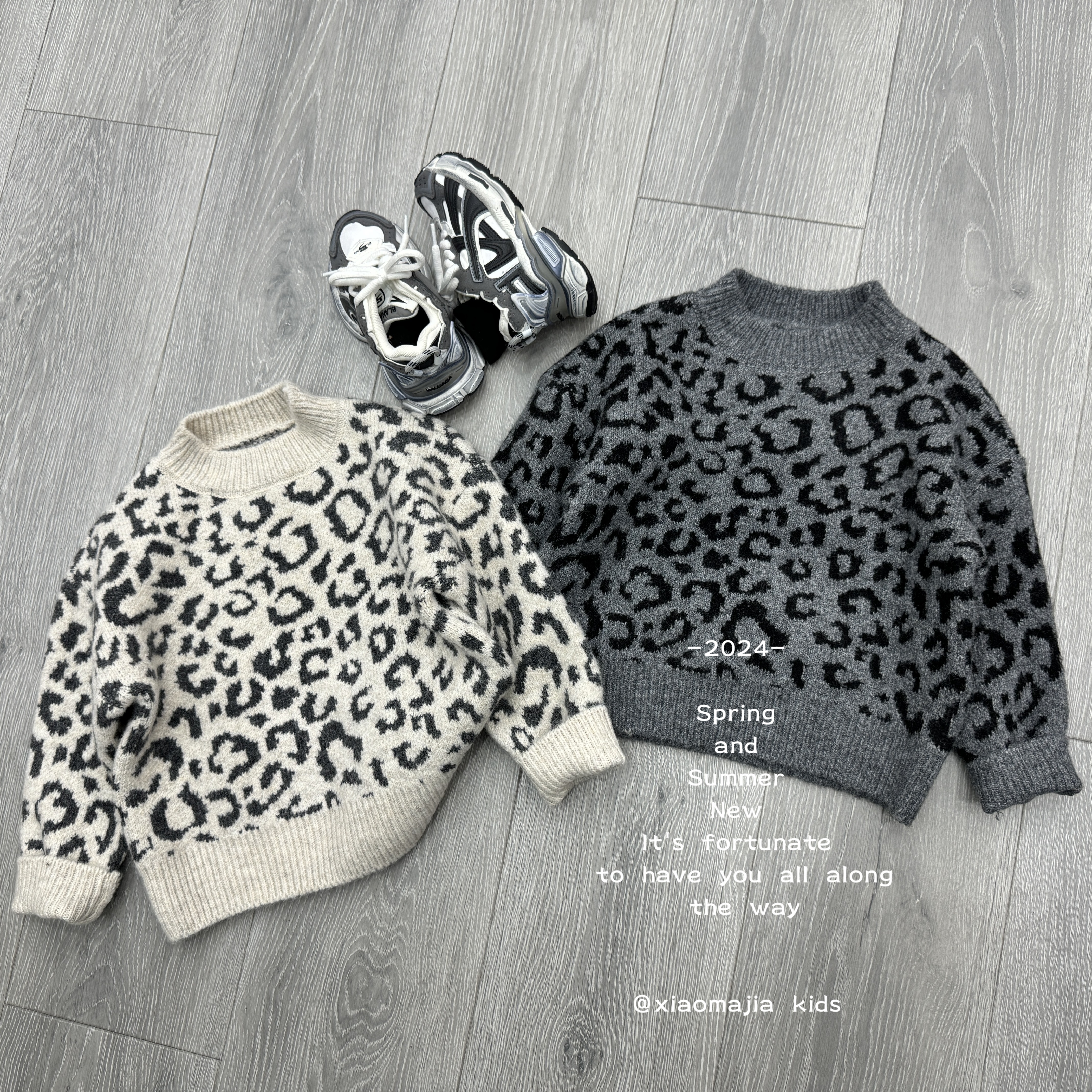 现货-冬款针织百搭圆领套头毛衣S-3755时尚休闲宽松毛衣男女宝