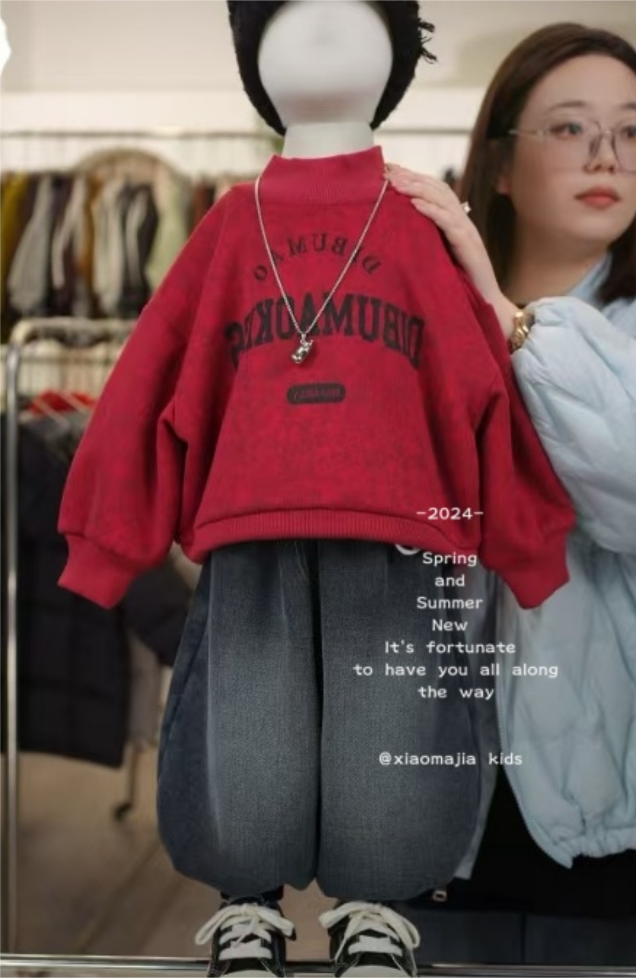 现货-儿童冬季加绒加厚糕糕绒卫衣D-5018韩版休闲穿搭套头卫衣