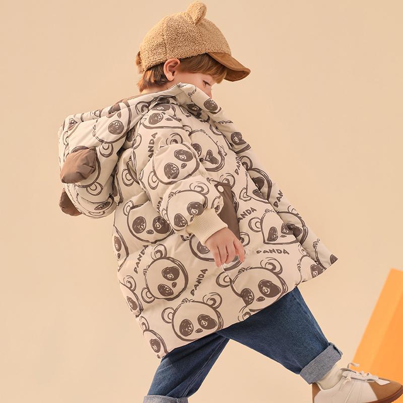 儿童冬季中长款加厚棉衣宝宝加棉保暖连帽外套男女童超厚棉袄秋冬