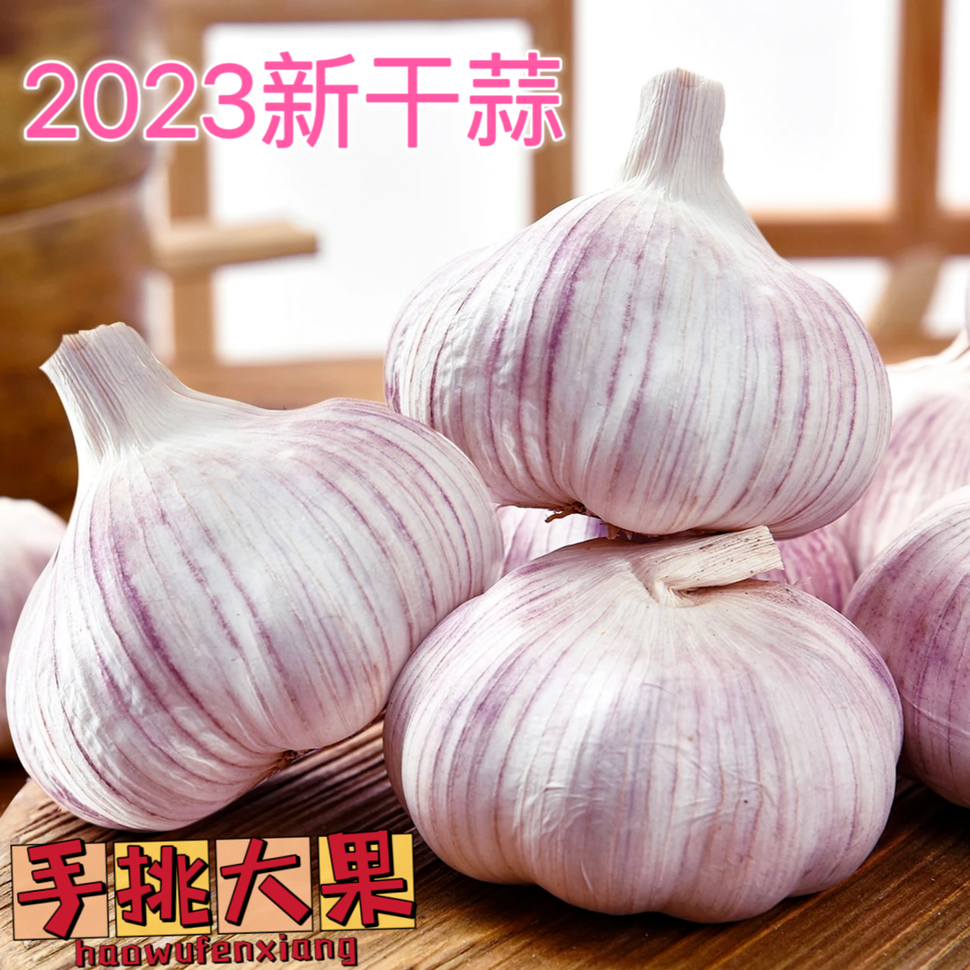 手挑特大蒜头5.5以上】2023新干蒜大蒜紫白皮新鲜100g蒜种传统去皮