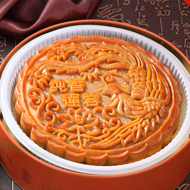3斤铁盒装 五仁金腿大月饼蛋黄莲蓉老式月饼传统口味中秋月饼手工