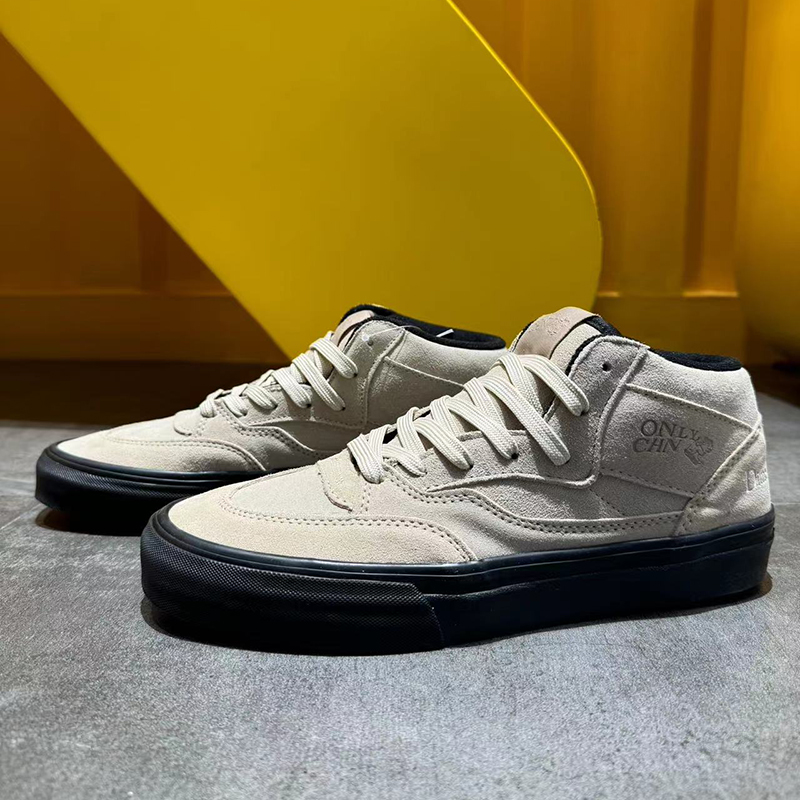 Half Cab Pro联名款米黄色全麂皮翻毛皮中帮休闲板鞋时尚舒适板鞋