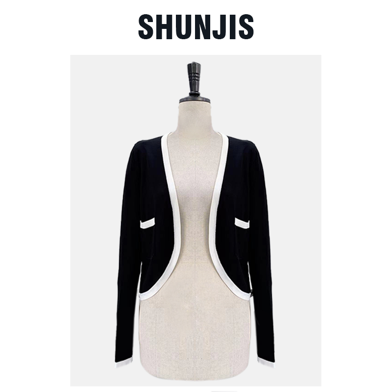 【SHUNJIS】百搭气质优雅赫本短款开衫外套23013001