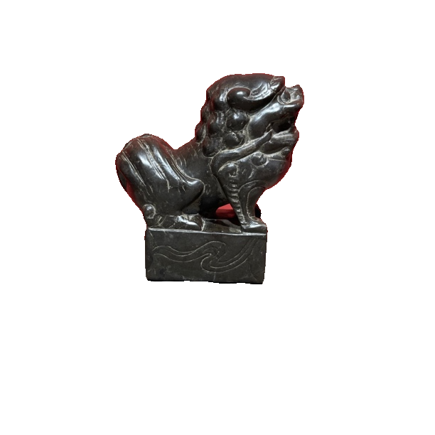 黑青石手把件 高度7.5 厘米貔貅麒麟纯手工十二生肖雕刻老虎金钱