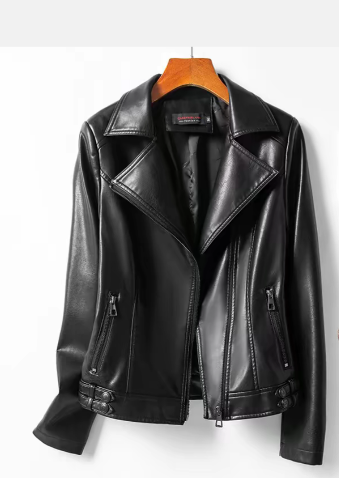 黑色真皮皮衣以（直播间为准）短款春秋