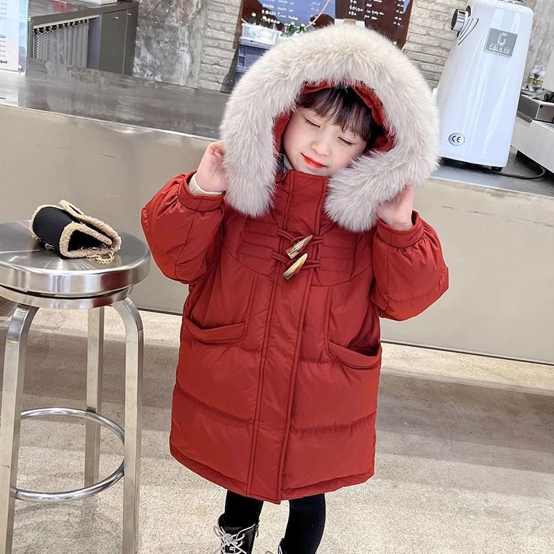 童装女童棉服中大童冬季加厚棉袄2023新款中长款小香风休闲潮