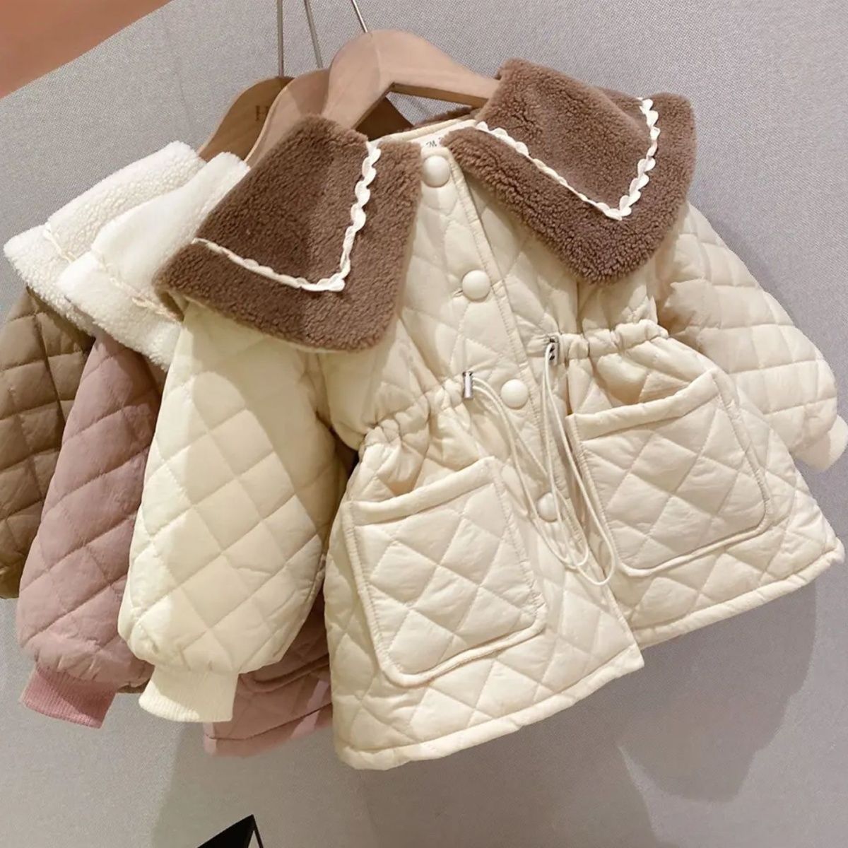 女童冬装加绒棉衣韩版童装女童冬外套女宝宝洋气可爱长袖棉衣加厚
