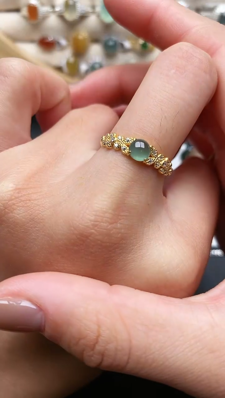 【闪购商品】翡翠戒指银S925镶嵌1111111+1