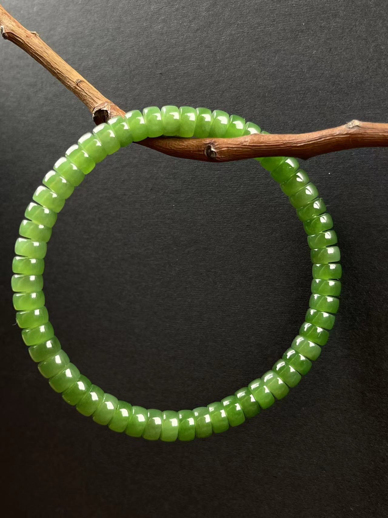 和田玉碧玉手串气质百搭