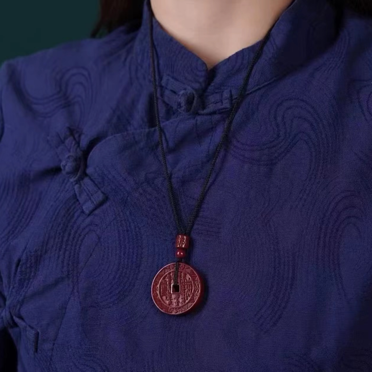 含辰砂工艺品保真朱砂高含量紫金砂山鬼花钱男女吊坠本命项链