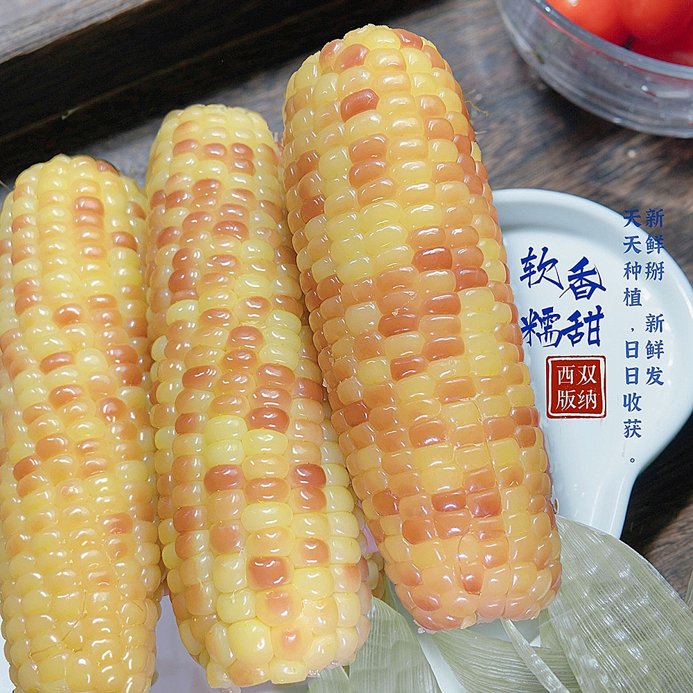 云南西双版纳香糥花糯玉米新鲜甜糯玉米真空香糯小玉米糯玉米轻食