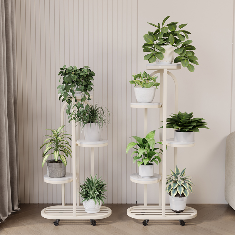 高档客厅花架可移动花盆架电视柜旁落地置物架多层阳台植物架子