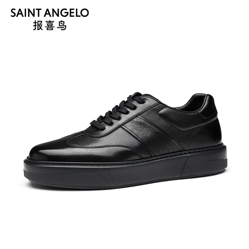 报喜鸟增高男鞋秋冬新款男士板鞋韩版时尚潮流小牛皮休闲鞋
