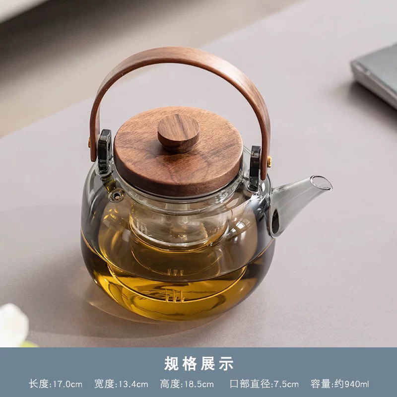 耐热玻璃壶加厚提梁壶大容量手工茶具煮茶壶泡茶壶花茶壶煮水家用
