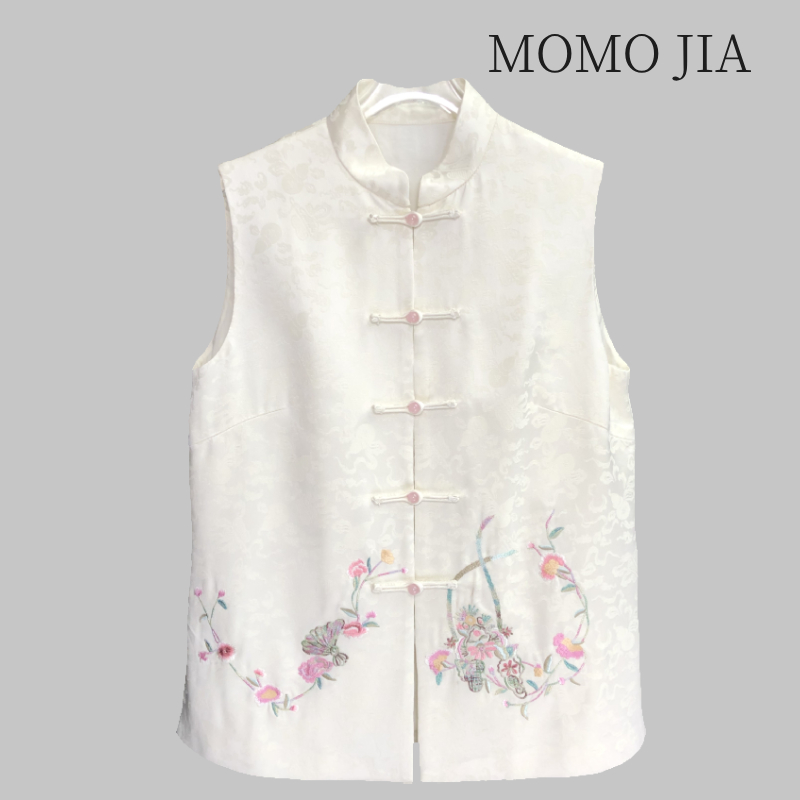 墨墨家高定新中式国潮中国风马甲上衣刺绣简约上百搭休闲衣马甲女