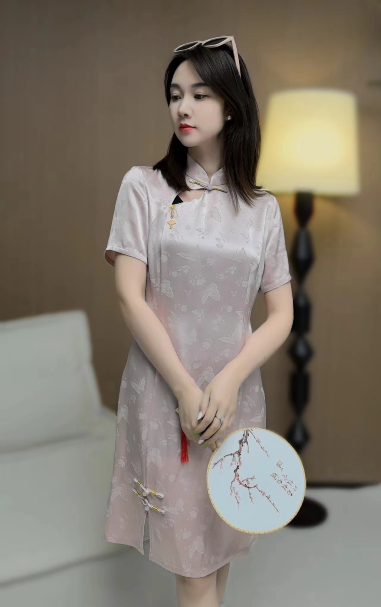【蝴蝶于飞】墨墨家高定新中式国潮醋酸提花中国风旗袍式气质连衣裙