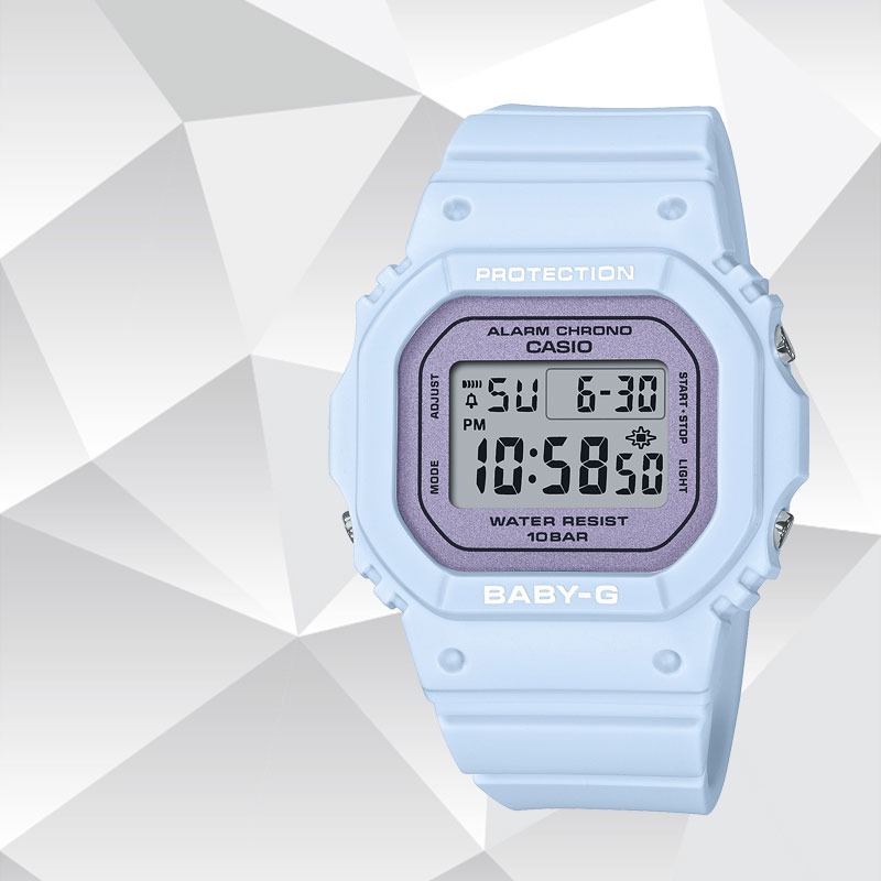 Casio/卡西欧时尚潮流ins小清新配色运动防水女电子腕表BGD-565SC