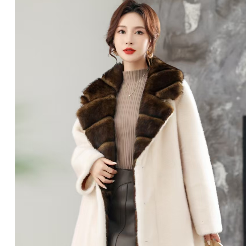 0193妈妈秋冬新款高贵外套中老年女士冬装时尚大衣
